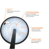 Oplaadbare Tafellamp - RGBWW - Dimbaar - Waterdicht - 38CM - Zwart - Dutch Standard