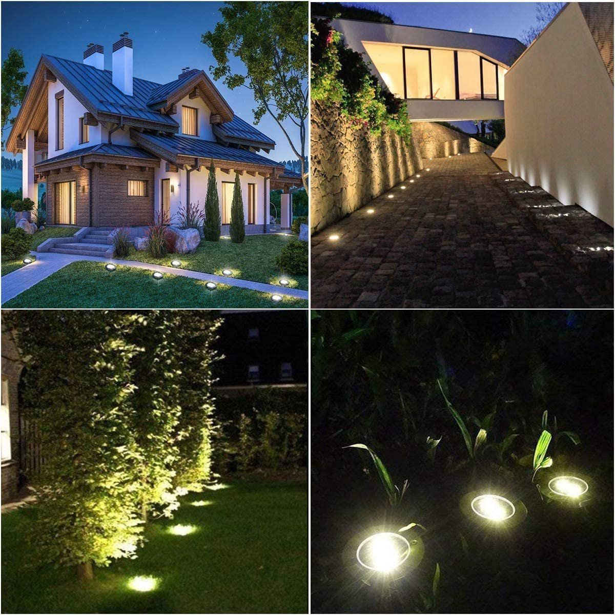 4 x LED Solar Grondspot Zwart - Solar Tuinverlichting - Buitenlamp - Tuinverlichting op Zonne-Energie