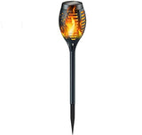 Solar Tuinfakkels zwart 50 cm vlam-effekt tuin en padverlichting buitenverlichting op zonneenergie IP65