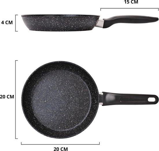 Koekenpan Ø 20cm Inductie Anti-Aanbak Alle Warmtebronnen PTFE en PFAS vrij