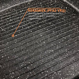 Grillpan Ø 24cm Inductie Anti-Aanbak Alle Warmtebronnen PTFE en PFAS vrij