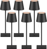 Oplaadbare Tafellamp Zwart Waterdicht Bureaulamp Dimbaar 38CM (6 Stuks)