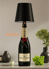 2 Stuks - Oplaadbare Flessenlamp - Dimbare Tafellamp - Aluminium - Waterdicht - Zwart - Dutch Standard