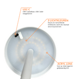 2 Stuks - Oplaadbare Tafellamp - Dimbaar - Waterdicht - 38CM - Wit- Dutch Standard