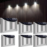 6 Stuks LED Buitenlamp Zonne-Energie RVS Sino