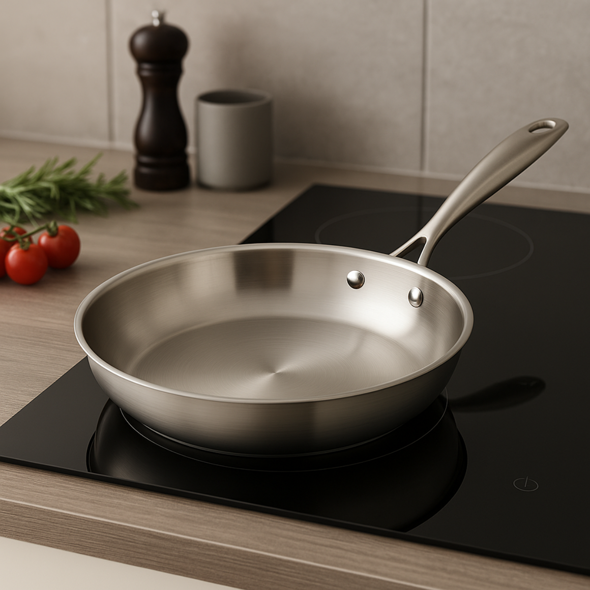 Koekenpan 28cm - PFAS vrij - RVS -  SteelCraft