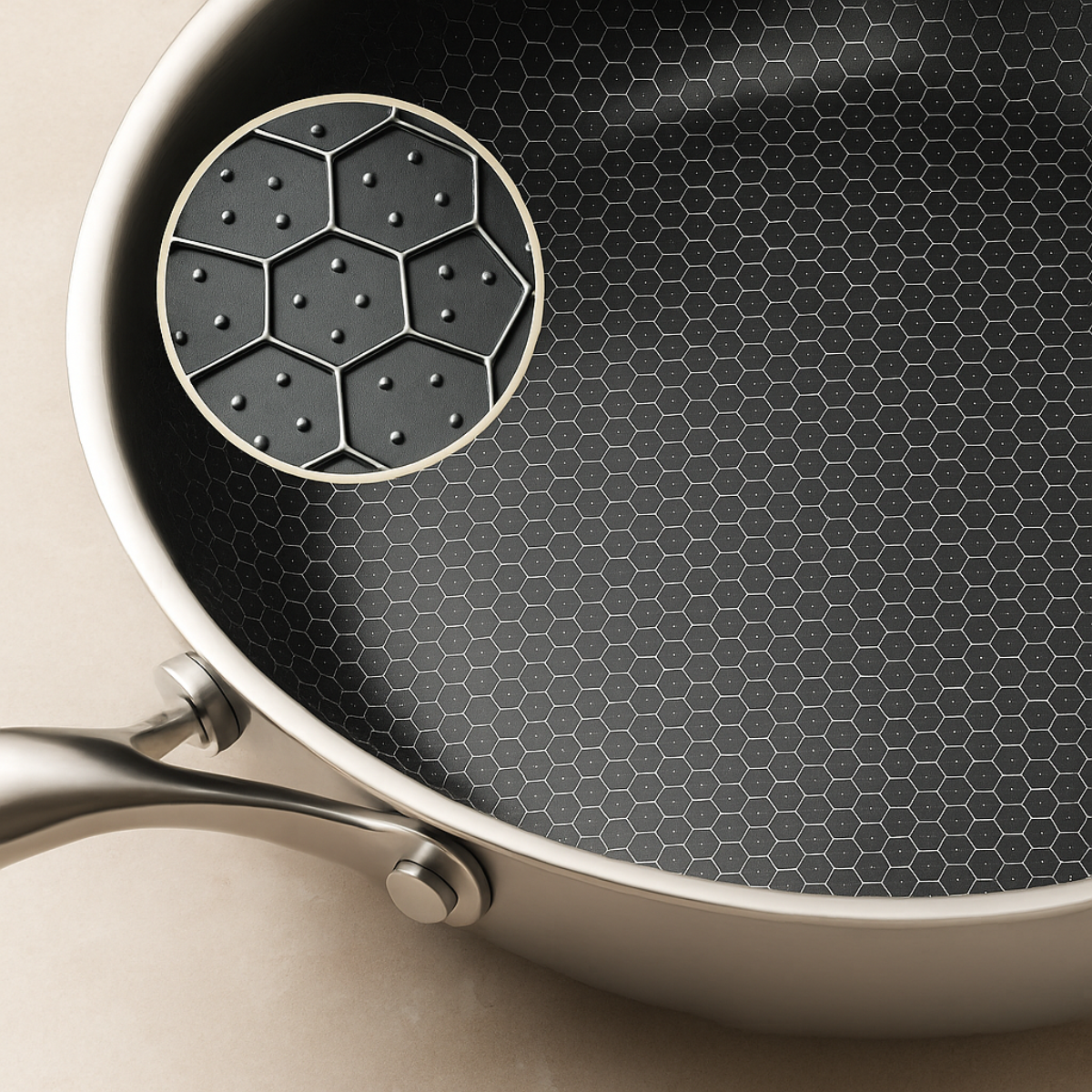 Wok en Koekenpannenset 2-delig 28cm - Antiaanbak - PFAS vrij - Zwart- RVS - Daimond PRO