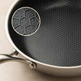 Wok en Koekenpannenset 2-delig 28cm - Antiaanbak - PFAS vrij - Zwart- RVS - Daimond PRO