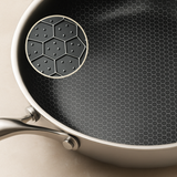 Poêle wok 28 cm - Acier inoxydable antiadhésif - Sans PFAS - Céramique - Diamant 