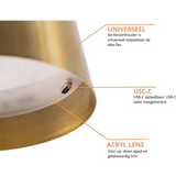 2 Stuks - Oplaadbare Flessenlamp - Dimbare Tafellamp - Aluminium - Goud - Dutch Standard