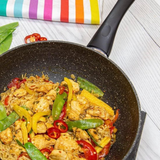 Wokpan Ø 28cm Inductie Anti-Aanbak Alle Warmtebronnen PTFE en PFAS vrij