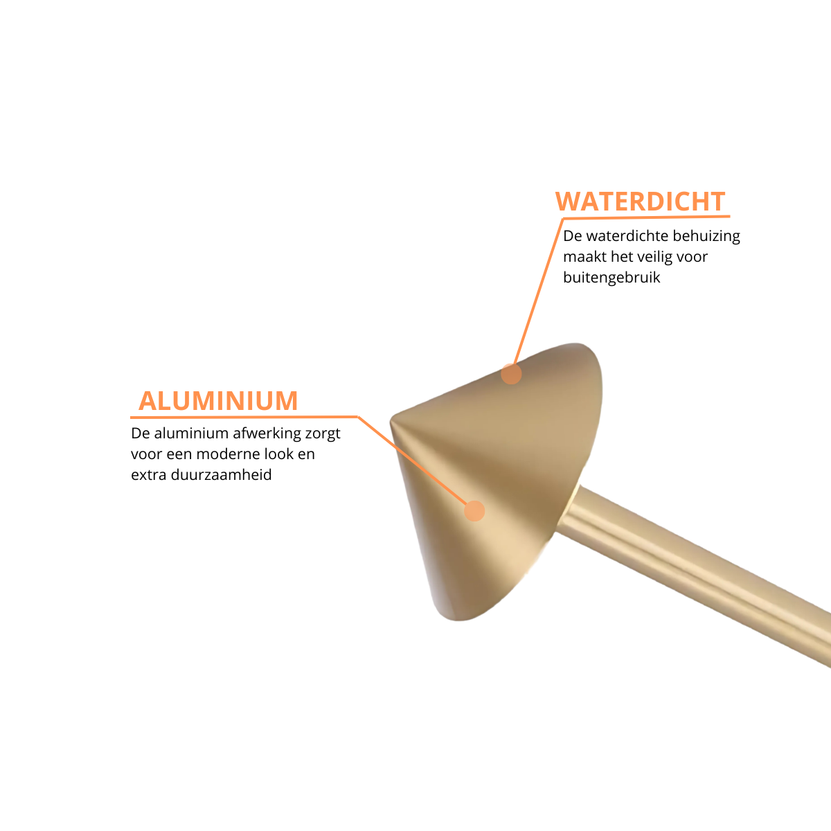 2 Stuks - Oplaadbare Tafellamp - Dimbaar - Waterdicht - 29CM - Goud - Dutch Standard