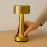 2 Stuks - Oplaadbare Tafellamp - Dimbaar - Waterdicht - 21CM - Goud - Dutch Standard