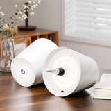 2 Stuks - Oplaadbare Flessenlamp - Dimbare Tafellamp - Aluminium - Waterdicht - Wit - Dutch Standard