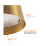 2 Stuks - Oplaadbare Tafellamp - Dimbaar - Waterdicht - 38CM - Goud - Dutch Standard