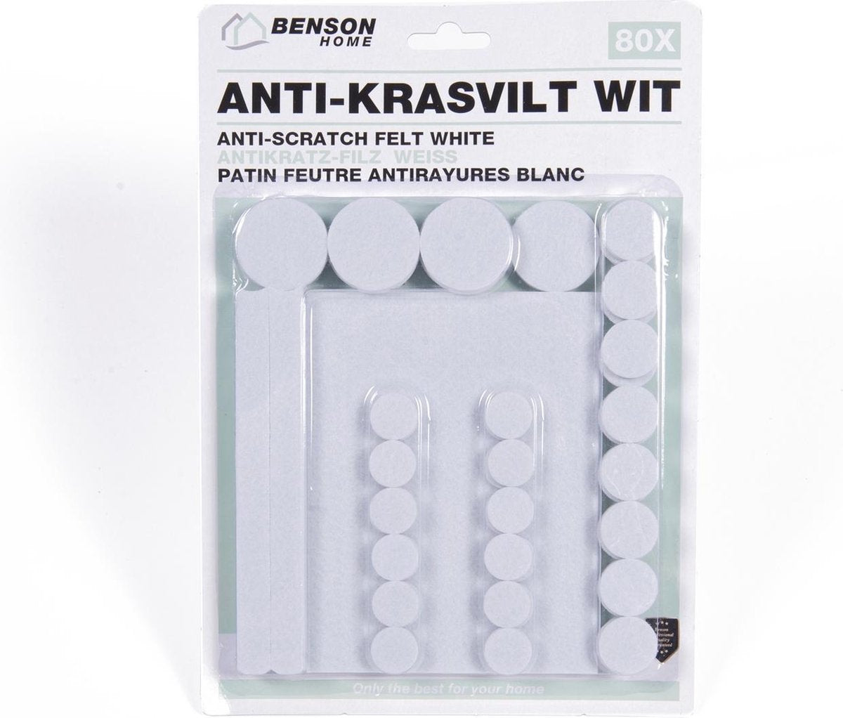 Antikras Meubelbeschermers Rubber Wit Diverse Maten 80 stuks