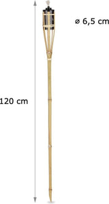 Bamboe tuinfakkels set 20 stuks 120cm