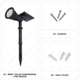 Buitenverlichting Tuinverlichting op Zonne-Energie 2in1 Prikspot Grondspot Wandlamp