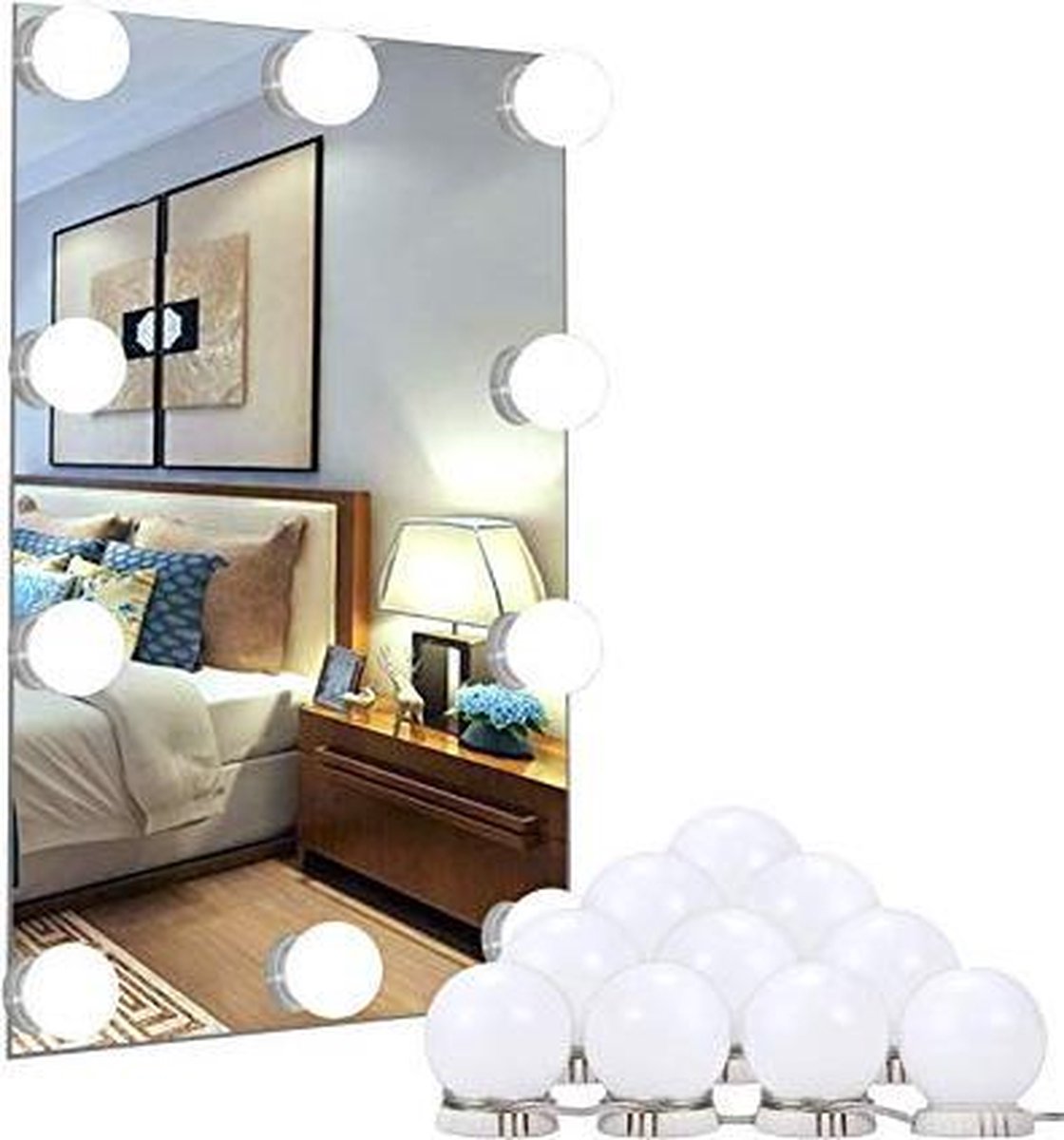 Premium Hollywood lampen - Badkamer spiegel verlichting - 10 Bollen