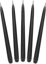 10x stuks Dinerkaarsen Zwart 24 cm Kandelaar kaarsen 7,5 uur brandtijd