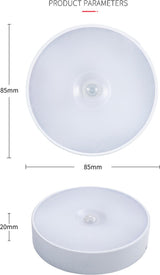3 Stuks Led verlichting met bewegingssensor Ø8,5 CM Wit Kastverlichting Op batterijen Trapverlichting Keukenverlichting