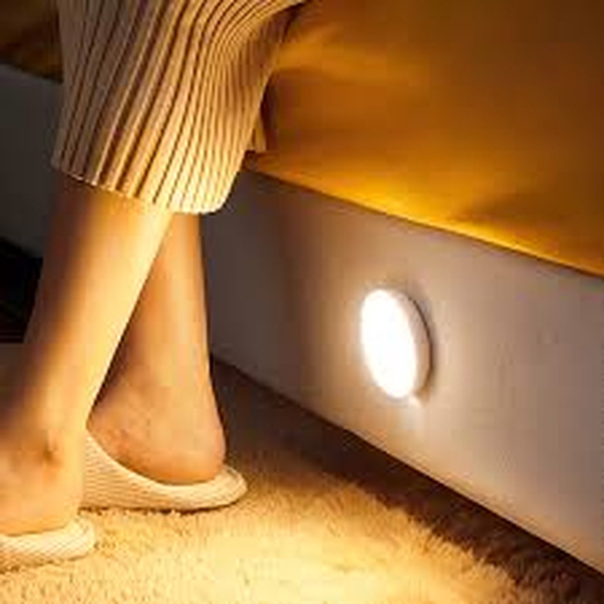 3 Stuks Led verlichting met bewegingssensor Ø8,5 CM Wit Kastverlichting Op batterijen Trapverlichting Keukenverlichting