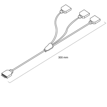 Dual splitter kabel in 3 delen