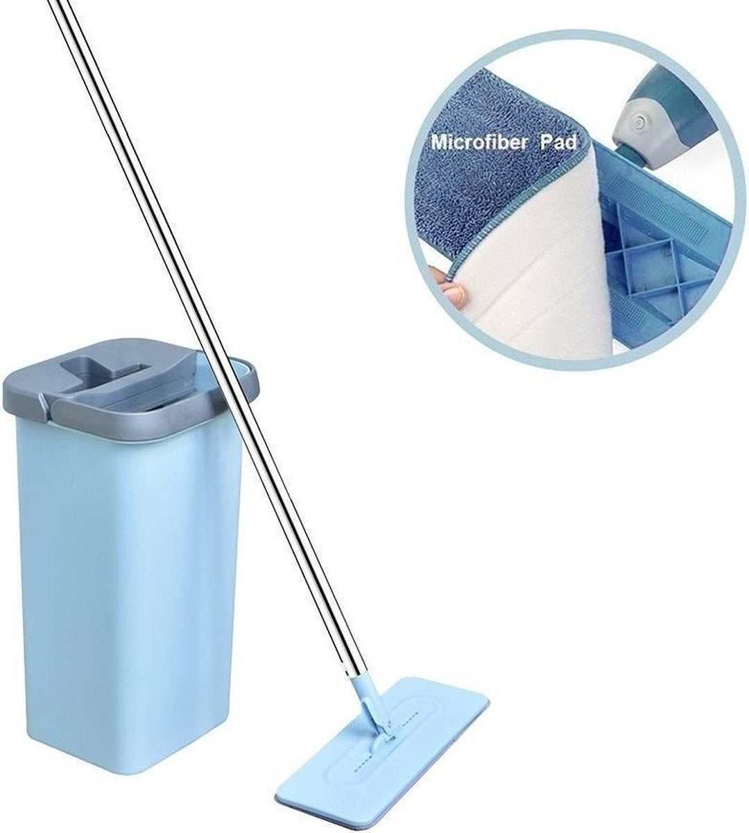 Flat Mop - Met Zelfreinigend Mechanisme - Microvezel
