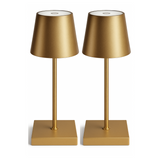 2 Stuks - Oplaadbare Tafellamp - Dimbaar - Waterdicht - 26CM - Goud - Dutch Standard