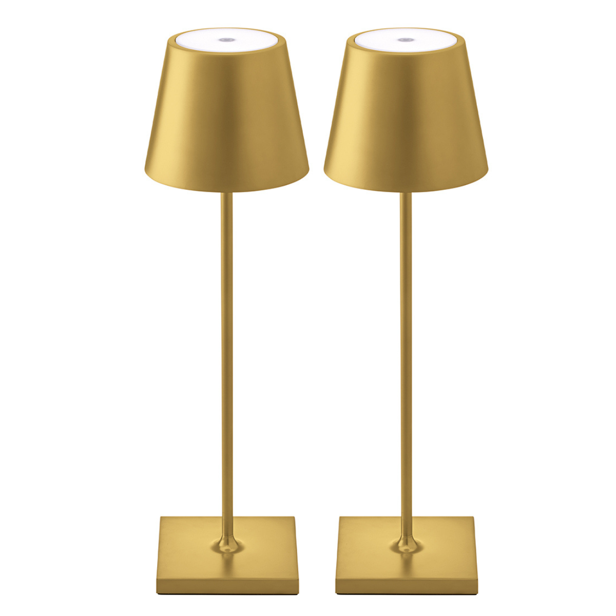 2 Stuks - Oplaadbare Tafellamp - Dimbaar - Waterdicht - 38CM - Goud - Dutch Standard