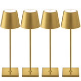 4 Stuks - Oplaadbare Tafellamp - Dimbaar - Waterdicht - 38CM - Goud - Dutch Standard