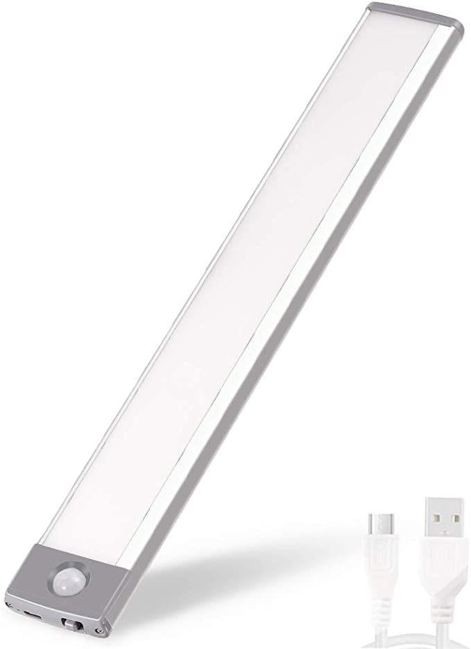 Led verlichting met bewegingssensor 30CM Zilver Kastverlichting Draadloos Trapverlichting Keukenverlichting Oplaadbare accu