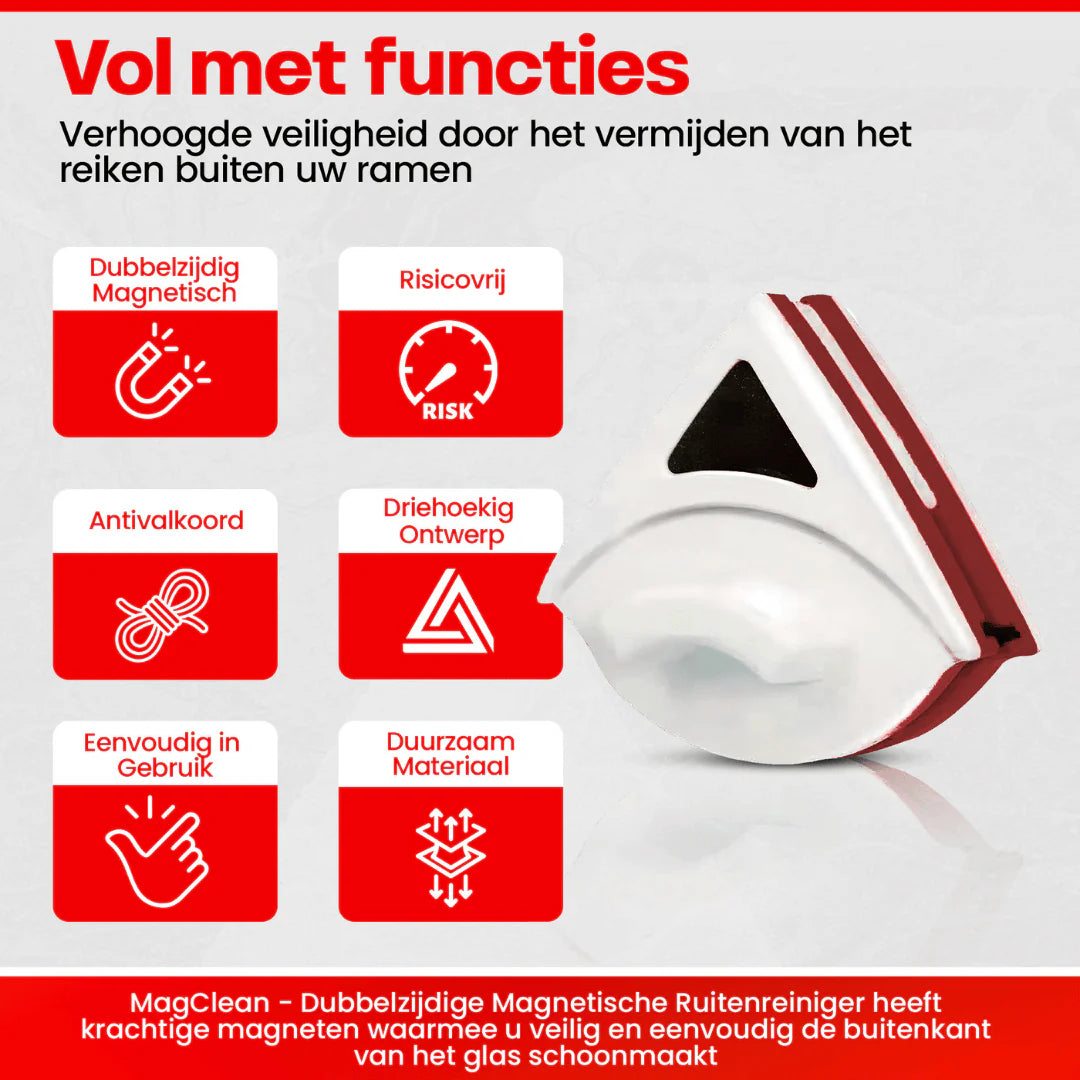 Magnetische raamwisser - Enkel en Dubbelglas