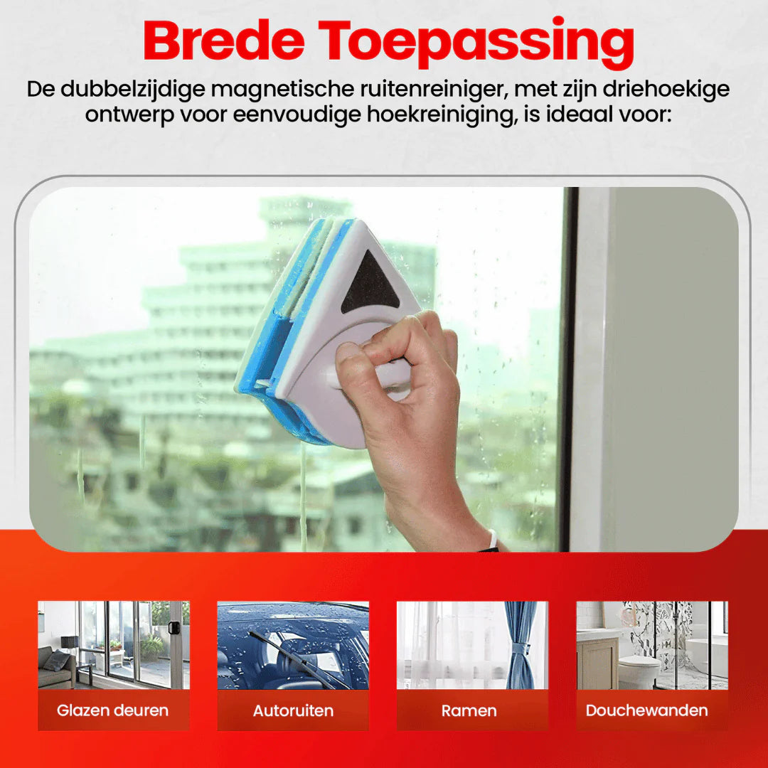 Magnetische raamwisser - Enkel en Dubbelglas