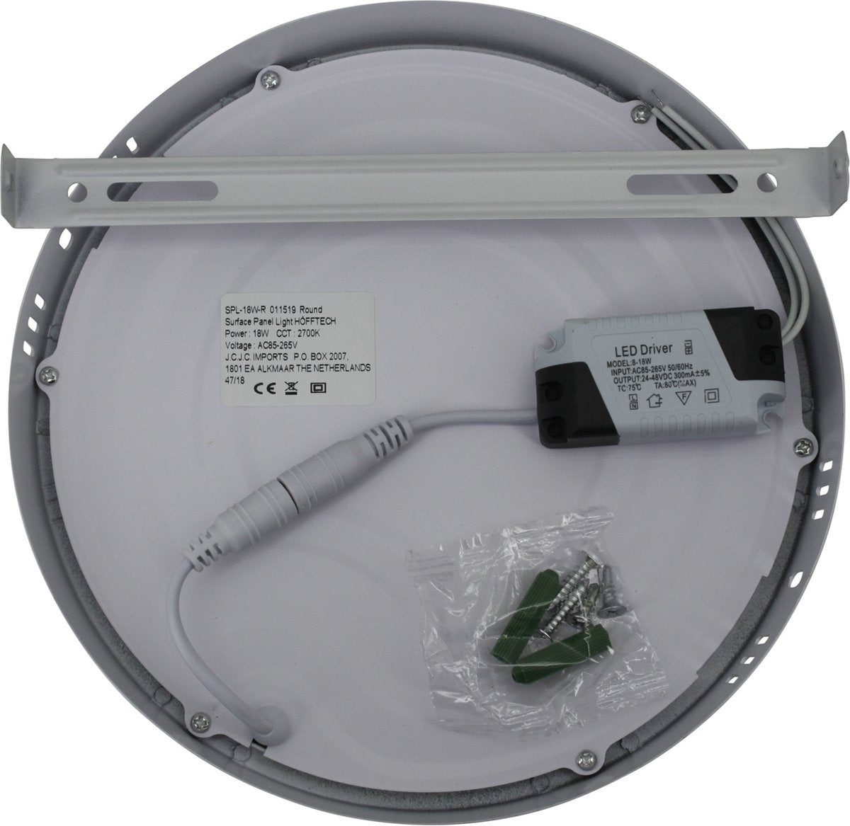 LED Plafondlamp 1200 Lumen 3500k Ø22cm Wit Rond