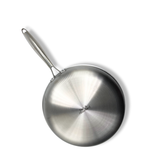 Poêle wok 28 cm - Acier inoxydable antiadhésif - Sans PFAS - Céramique - Diamant 