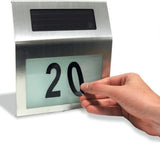 LED Buitenlamp Zonne-Energie RVS Met Huisnummer