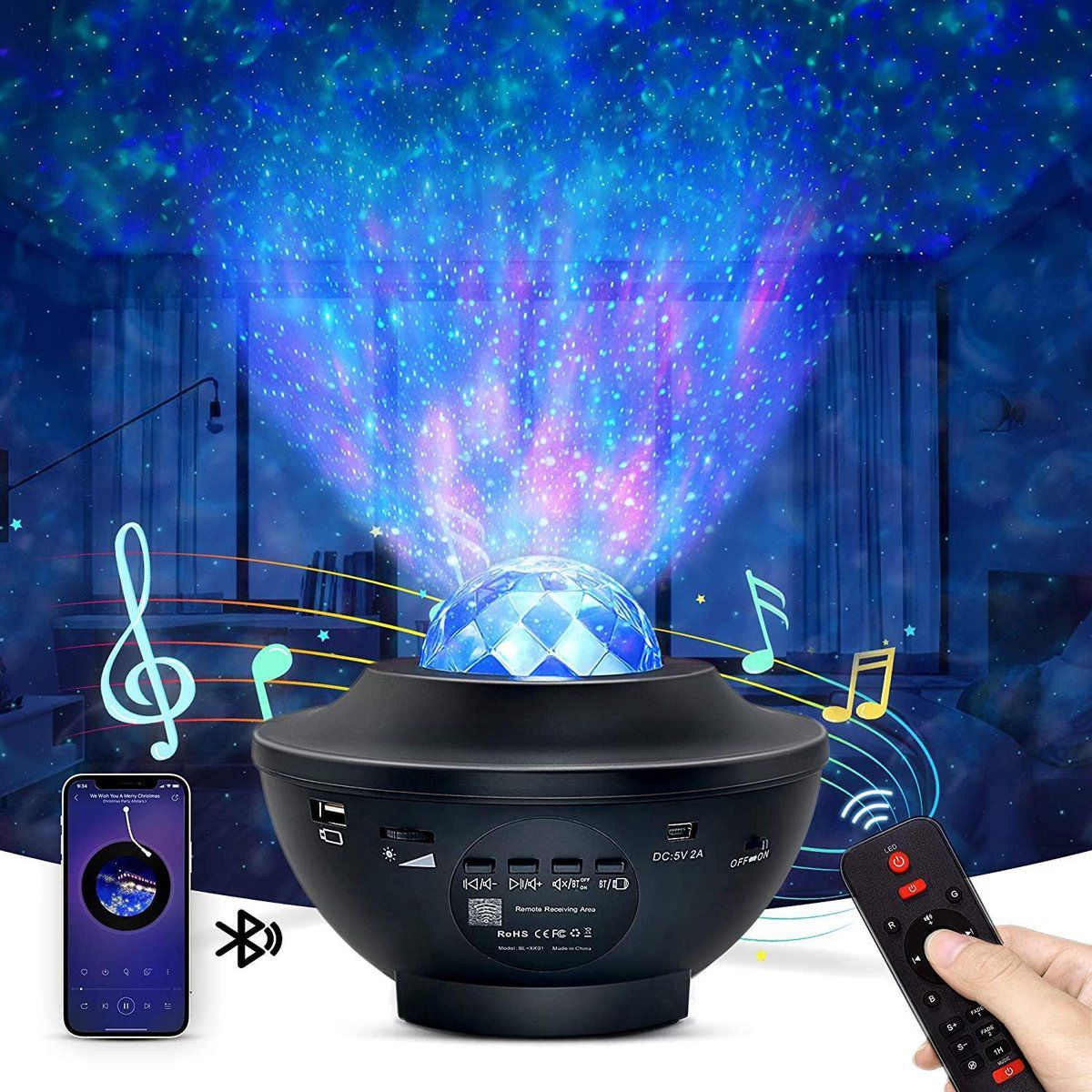 Sterrenprojector Incl Speaker Nachtlamp Slaaphulp