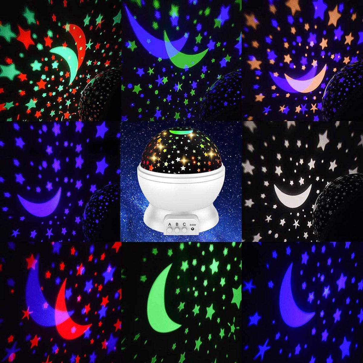 Sterrenprojector baby's Op Batterijen Nachtlamp Slaaphulp