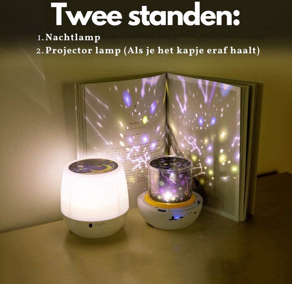 Sterrenprojector Sterrenhemel Nachtlampje kinderen Babyprojector Zwart Sfeer Feest