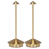 2 Stuks - Oplaadbare Tafellamp - Dimbaar - Waterdicht - 29CM - Goud - Dutch Standard