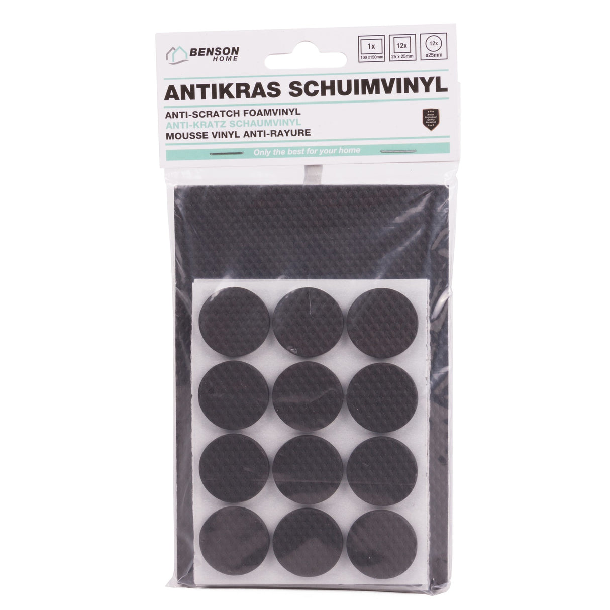 Antikras Meubelbeschermers Rubber Zwart Diverse Maten 25 stuks
