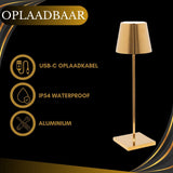 Oplaadbare Tafellamp Goud Waterdicht Bureaulamp Dimbaar 38CM (6 stuks)