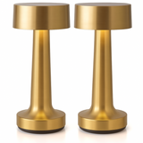 2 Stuks - Oplaadbare Tafellamp - Dimbaar - Waterdicht - 21CM - Goud - Dutch Standard