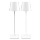 2 Stuks - Oplaadbare Tafellamp - Dimbaar - Waterdicht - 38CM - Wit- Dutch Standard