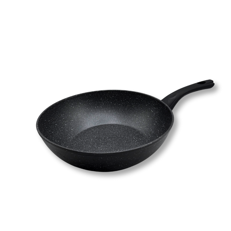 Wok en Koekenpannenset 2-delig 28cm - Antiaanbak - PFAS vrij - Zwart